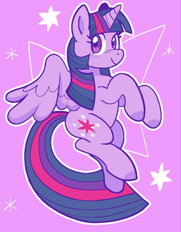 female feral hooves horn looking_at_viewer raised_hoof simple_background solo sparkles wings 1racat friendship_is_magic hasbro my_little_pony mythology twilight_sparkle_(mlp) equid equine mammal mythological_creature mythological_equine winged_unicorn hi_res
