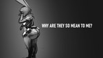 anthro belt big_butt bodily_fluids bullying butt clothed clothing crying ears_up female police police_uniform policewoman rubbing_eyes sad side_view solo tears text thick_thighs uniform utility_belt wiping_tears brothersmiler disney everyone_is_so_mean_to_me judy_hopps_allegation_challenge zootopia judy_hopps lagomorph leporid mammal rabbit 16:9 2022 4k absurd_res english_text greyscale hi_res meme monochrome widescreen