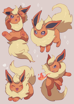 ambiguous_gender black_inner_ear blush cute_fangs eyes_closed fangs feral fire fluffy fluffy_tail front_view fur heart_symbol neck_tuft one_eye_closed open_mouth open_smile orange_body orange_fur pawpads paws purple_eyes red_pawpads simple_background smile solo tail teeth tuft yellow_body yellow_fur yellow_tail nullma nintendo pokemon eeveelution flareon generation_1_pokemon mammal pokemon_(species) digital_media_(artwork) hi_res signature