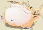 anthro belly black_markings bodily_fluids huge_moobs markings moobs morbidly_obese navel obese overweight solo standing star_pupils sweat sweatdrop walking weight_gain kazutti bandai_namco digimon digimon_(species) domestic_cat felid feline felis maine_coon mammal meicoomon