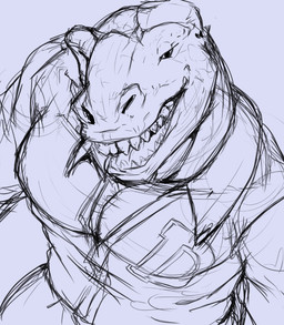 anthro clothed clothed_male clothing high-angle_view jacket letterman_jacket male muscular muscular_male simple_background smile smiling_at_viewer solo teeth topwear pandottermon dinosaur prehistoric_species reptile saurischian scalie theropod tyrannosaurid tyrannosauroid tyrannosaurus tyrannosaurus_rex guide_lines hi_res sketch