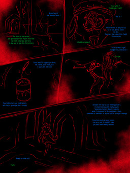 beverage building cathedral church dialogue duo female glass male poison text tyunre nafisa_vharr_antrelys qadir_vharr_antrelys bovid canid canine canis caprine mammal wolf 3:4 arabic_text comic english_text hi_res