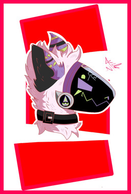 anthro border machine male red_border screen screen_face solo absalon422 protogen hi_res