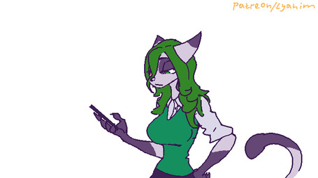 anthro areola big_breasts biped blush breast_expansion breasts electronics expansion eyeshadow female flashing flashing_breasts green_eyes green_hair hair heterochromia holding_object holding_phone looking_at_viewer makeup navel nipples one_eye_closed phone pink_areola pink_nipples red_eyes simple_background smile smiling_at_viewer solo talking_to_viewer white_background wink winking_at_viewer lyahim tsukareta_(lyahim) domestic_cat felid feline felis mammal 16:9 2025 2d_animation animated digital_media_(artwork) widescreen