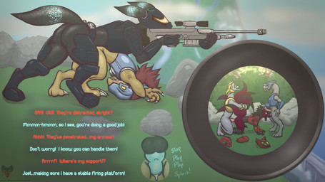 anal anal_penetration anthro anthrofied dialogue fellatio forced genitals group gun male male/male male_penetrated male_penetrating male_penetrating_male oral penetration penile penis penis_on_face questionable_consent ranged_weapon rifle sex sniper_rifle sniper_scope spitroast tail tail_grab text weapon october_flixard 343_industries halo_(series) microsoft nintendo pokemon xbox_game_studios october_flixard_(character) vivi_(garyvice) alien eeveelution generation_1_pokemon generation_2_pokemon kig-yar ninetales pokemon_(species) sangheili scalie t'vaoan umbreon 16:9 english_text hi_res widescreen