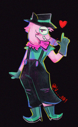 anthro blush boots clothing eyewear fedora finger_gun footwear fur gesture glasses gloves green_clothing green_shirt green_topwear hand_gesture handwear hat headgear headwear heart_symbol horn long_ears male overalls pink_scarf scarf shirt shoes smile solo topwear white_body white_fur v_rawr deltarune undertale_(series) ralsei bovid caprine darkner mammal soul_(undertale) 2022 signature