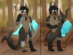 after_transformation ambiguous_gender anthro beak chest_tuft crystal fur holding_tail open_mouth question_mark solo tail text transformation transformation_sequence tuft alsoflick rampagingfox alsoan avian bird absurd_res digital_media_(artwork) hi_res sequence