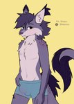 anthro clothing flirting genitals male penis shtein_(shtein) smile smiling_at_viewer solo underwear wet shtein mythology canid canine canis dragon hybrid mammal mythological_creature mythological_scalie scalie wolf animated hi_res