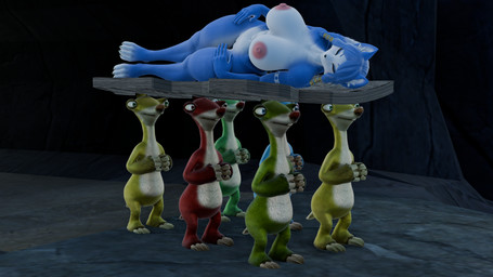 anthro big_breasts blue_body blue_fur blue_hair breasts female fur group hair male male/female nipples nude sleeping white_body white_fur ryantheavian dogzeela_(modeler) blue_sky_studios ice_age_(series) nintendo star_fox krystal_(star_fox) canid canine fox mammal mini-sloths_(ice_age) pilosan sloth xenarthran 16:9 3d_(artwork) 4k absurd_res digital_media_(artwork) hi_res widescreen