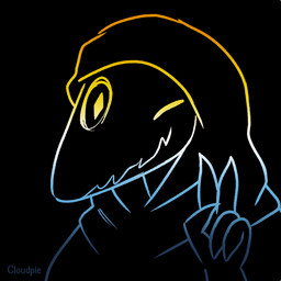 ambiguous_gender anthro aroace_pride_colors clothed clothing diamond_pupils gesture hand_gesture hood lgbt_pride looking_at_viewer one_eye_closed pride_colors robe smile smiling_at_viewer snout solo v_sign wink winking_at_viewer cloudpie conditional_dnp lgbt_pride_month monster 1:1 2026 digital_drawing_(artwork) digital_media_(artwork) icon krita_(artwork) line_art