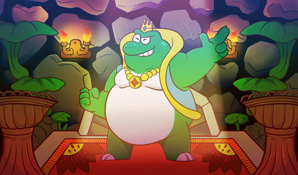 anthro cloak cloak_only clothed clothing crown crown_only headgear headgear_only jewelry male mostly_nude necklace necklace_only nude overweight overweight_anthro overweight_male partially_clothed solo torch torch_light pork_baozu link's_awakening mario_bros nintendo wart_(mario) amphibian frog