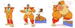 anthro areola aroused ball_pit bear belly big_belly big_butt big_nipples bobthetanuki bow_tie bracelet bulge butt clothing corruption duo english_text five_nights_at_freddy's five_nights_at_freddy's:_security_breach five_nights_at_freddy's_3 freddy_fazbear's_pizzeria_simulator gesture glamrock_freddy hand_gesture hat headgear headwear hi_res huge_belly huge_thighs hyper hyper_belly hyper_moobs hyper_thighs into_the_pit jewelry lagomorph leporid long_ears male mammal nipples orange_body overweight overweight_anthro overweight_male rabbit scottgames sholder_pads simple_background small_bulge spiked_bracelet spikes spring_bonnie_(fnaf) springtrap_(fnaf) steel_wool_studios text thick_thighs top_hat v_sign weight_gain