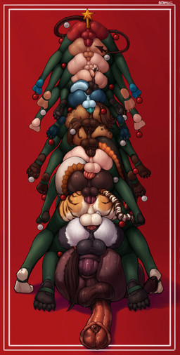 anal anal_knotting anal_penetration animal_genitalia animal_penis anthro balls big_balls biped black_body black_fur black_tail bodily_fluids brown_body brown_fur brown_penis brown_stripes brown_tail butt butt_stack buttplug buttplug_in_ass buttplug_insertion christmas_clothing christmas_tree_topper clothing countershade_butt countershade_crotch countershade_feet countershade_fur countershade_legs countershade_scales countershade_tail countershading digitigrade equine_genitalia equine_penis erection feet feet_in_air foreshortening fur genital_fluids genitals glans green_clothing green_legwear green_thigh_highs group group_sex holidays hooves humanoid_feet humanoid_genitalia humanoid_penis knot knotted_penis knotting legwear light light_body light_skin lizard_tail male male/male male_anthro male_human male_humanoid markings medial_ring mostly_nude object_in_ass orange_body orange_fur ornament pawpads penetration penile penile_penetration penis penis_in_ass plantigrade plug_(sex_toy) plug_insertion precum red_background red_penis scales sex sex_toy sex_toy_in_ass sex_toy_insertion shadow simple_background spade_tail striped_markings striped_tail stripes sweat sweaty_balls sweaty_butt sweaty_feet sweaty_genitalia sweaty_penis sweaty_toes tail tail_markings tan_body tan_fur tan_penis teal_penis thigh_highs toes train_position unguligrade white_body white_fur white_tail seraziel christmas alma_(seraziel) bryn_(seraziel) chino_(seraziel) chloe_(seraziel) chu_(seraziel) clyde_(seraziel) gira_(seraziel) klara_(seraziel) sarina_(seraziel) sera_(seraziel) zel_(seraziel) animal_humanoid demon equid equine felid horse human humanoid hyena lizard_humanoid mammal pantherine reptile reptile_humanoid scalie scalie_humanoid spotted_hyena tiger 2025 absurd_res hi_res lighting shaded signature