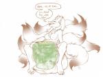 2016 abdominal_bulge anthro anthrofied asphyxiation belly big_belly breasts canid canine ceres_(radarn) claws cownugget dialogue digestion drowning english_text fan_character female female/female female_(lore) female_pred forced fur generation_1_pokemon generation_5_pokemon generation_6_pokemon group hair huge_belly hyper hyper_belly internal kris_(radarn) licking licking_lips long_hair male_(lore) mammal mega_evolution mega_lucario multi_tail ninetales nintendo nipples nude open_mouth pawpads pokemon pokemon_(species) pokemorph sabah_(radarn) self_lick signature sitting smile speech_bubble spread_legs spreading tail teeth text toe_claws tongue tongue_out vore wet zoroark