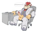 2019 anthro balls bottomwear bowser bracelet chair clothed clothing coat color_edit colored compression_artifacts desk dialogue doctor dr._bowser english_text erection eyebrows footwear fully_clothed furniture genitals glans grin hair head_mirror headgear headwear horn humanoid_genitalia humanoid_penis jewelry koopa looking_at_viewer male mario_bros medical_instrument necktie nintendo open_bottomwear open_clothing open_pants pants penis prostate_exam reptile scalie scientific_instrument shirt simple_background sitting smile solo speech_bubble spiked_bracelet spikes table talking_to_viewer teeth text third-party_edit topwear tzarvolver unprofessional_behavior vein vest white_background