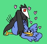 adult_on_young age_difference anal anal_penetration anthro bird_legs bubble_butt butt duo fluffy heart_symbol male male/male motion_lines nude penetration thrusting young unknown_artist deltarune undertale_(series) berdly avian bird swatchling