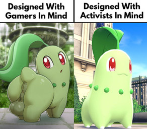 anus backsack balls butt comparison darkened_balls darkened_genitalia day detailed_background feral fountain genitals green_body humor leaf looking_at_viewer male open_mouth ornament outside perineum plant presenting presenting_hindquarters puffy_anus quadruped raised_tail rear_view red_eyes scrotum_flap scut_tail short_tail solo tail tail_anus text zeklullaby designed_with_gamers/activists_in_mind nintendo pokemon pokemon_legends_z-a chikorita elemental_creature flora_fauna generation_2_pokemon pokemon_(species) 2025 digital_media_(artwork) english_text meme