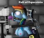 2014 anthro anthrofied blue_body blue_fur bodily_fluids bound breasts collar dildo dungeon equid equine fall_of_equestria female forced friendship_is_magic fucking_machine fur gag gagged hair hasbro horse machine mammal multicolored_hair my_little_pony nipples nude oral oral_penetration penetration pentoolqueen pony purple_eyes rainbow_dash_(mlp) rainbow_hair rape ring_gag saliva sex sex_toy side_view slave solo submissive submissive_female text tongue tongue_out