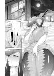 amano_jack animal_humanoid apode bed big_breasts blush bodily_fluids breasts comic covering covering_mouth covering_own_mouth covering_self draconcopode female fingering fingering_self furniture genitals glistening glistening_body glistening_scales humanoid humanoid_pointy_ears lamia legless masturbation monochrome moon night nipple_outline on_bed pillow pussy reptile reptile_humanoid scales scalie scalie_humanoid serpentine snake snake_humanoid solo split_form sweat