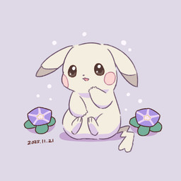 anthro brown_eyes female floppy_ears flower grey_body looking_at_viewer open_mouth paws plant semi-anthro simple_background sitting solo tail nekogyo122 nintendo pokemon pokemon_pokopia peakychu generation_1_pokemon mammal pikachu pokemon_(species) rodent 1:1 2025 dated hi_res