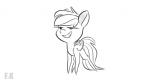 annoyed female rock solo wings fluttershythekind friendship_is_magic hasbro my_little_pony mythology rainbow_dash_(mlp) equid equine mammal mythological_creature mythological_equine pegasus 16:9 2018 animated monochrome short_playtime sketch widescreen