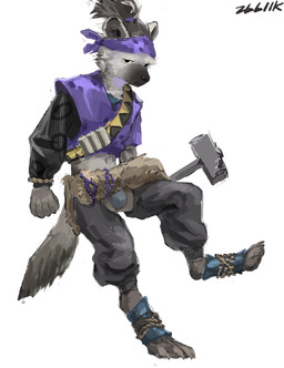 accessory anthro bottomwear bulge clothing eyebrow_piercing facial_piercing grey_body hair headband holding_melee_weapon holding_object holding_weapon looking_at_viewer male markings melee_weapon piercing solo spots spotted_body tail underwear weapon kkzi475325 arknights hypergryph studio_montagne spot_(arknights) hyena mammal spotted_hyena 2026 absurd_res hi_res