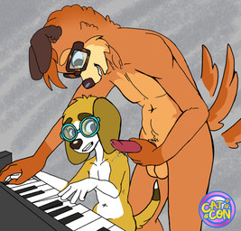 adult_on_young age_difference anthro balls big_balls big_penis bodily_fluids brown_body brown_ears brown_eyes brown_eyewear brown_fur brown_glasses brown_hair brown_nose brown_tail butt duo eyewear female fur genital_fluids genitals glasses green_eyewear green_glasses hair hand_on_hand hand_on_own_penis hand_on_penis inside keyboard_instrument looking_at_another looking_at_genitalia looking_at_penis male male/female motion_lines multicolored_body multicolored_fur multicolored_tail musical_instrument navel nude orange_body orange_fur penis piano playing_music playing_piano precum precum_on_shoulder sitting size_difference smile standing tail tail_motion tailwag teeth three-quarter_view two_tone_tail white_body white_fur white_tail young young_anthro young_female catalystconverter bluey_(series) busker_(bluey) honey_(bluey) beagle canid canine canis domestic_dog hunting_dog irish_terrier mammal scent_hound 2026 digital_media_(artwork) signature