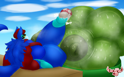 4_fingers anthro big_breasts big_butt big_penis blue_body blue_fur blue_hair bodily_fluids breasts butt claws clothed clothed_anthro clothing cosplay crossover_cosplay cybernetics duo erection fellatio female female_penetrated fingers fur genitals gynomorph gynomorph/female gynomorph_penetrating gynomorph_penetrating_female hair huge_breasts huge_butt huge_hips huge_penis huge_thighs hyper hyper_breasts hyper_butt hyper_genitalia hyper_penis intersex intersex/female intersex_penetrating intersex_penetrating_female lips long_tail looking_pleasured machine musk musk_cloud musky_breasts musky_butt not_furry nude onomatopoeia open_mouth oral oral_penetration partially_clothed penetration penile penis plant protogen_visor saliva saliva_on_penis sex sitting sound_effects sweat sweaty_breasts sweaty_butt sweaty_legs sweaty_thighs tail teeth text thick_thighs wide_hips yellow_eyes sokoyo_owo mario_bros nintendo starry_(sokoyo_owo) canid canine cyborg elemental_creature flora_fauna mammal piranha_plant protogen crossover hi_res