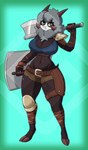 anthro armor axe big_breasts breasts curvy_anthro curvy_female curvy_figure female hourglass_figure hourglass_figured_anthro hourglass_figured_female knee_guards leather leather_armor mercenary shield shoulder_pads solo unconvincing_armor wide_hipped_anthro wide_hipped_female wide_hips diamond_grenadier nintendo pokemon dubwool generation_8_pokemon pokemon_(species) 2024 absurd_res hi_res