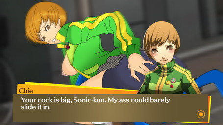 anal anal_penetration anthro anthro_penetrating breasts butt clothed clothing dialogue_box duo female hair human_focus human_on_anthro interspecies male male/female male_penetrating nipples not_furry_focus partially_clothed penetration pubes sex solo_focus text blackchaos64 koturitsu atlus megami_tensei persona_(series) persona_4 sega sonic_the_hedgehog_(series) chie_satonaka sonic_the_hedgehog eulipotyphlan hedgehog human mammal 16:9 2026 alternate_version_at_source crossover digital_drawing_(artwork) digital_media_(artwork) english_text hi_res widescreen