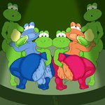 anal anal_fisting anal_fluids anal_penetration anthro ass_to_ass balls big_butt big_penis black_eyes blue_body blue_bottomwear blue_clothing blue_pants blue_skin blush blush_lines bodily_fluids bottomwear butt clothing crouching cum cum_in_mouth cum_inside ejaculation eyelashes fellatio female female_orgasm fisting genital_fluids genitals green_body green_skin group half-closed_eyes hand_on_belly hand_on_head hand_on_leg lipstick looking_at_another looking_at_butt makeup male male/female male/male male_penetrated multicolored_body multicolored_bottomwear multicolored_clothing multicolored_skin narrowed_eyes non-mammal_balls oral orange_body orange_skin orgasm pants penetration penile penis penis_in_mouth rear_view red_bottomwear red_clothing red_lipstick red_pants sex standing sweat thick_thighs torn_bottomwear torn_clothing torn_pants two_tone_body two_tone_bottomwear two_tone_clothing two_tone_pants two_tone_skin vaginal_orgasm vulva itsme_hilo nintendo rhythm_heaven bandleader frogette amphibian frog 1:1 2025 digital_media_(artwork) hi_res signature
