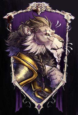 anthro armor beard braided_beard facial_hair facial_scar male scar side_view solo lionrae critical_role dungeons_and_dragons hasbro magic:_the_gathering wizards_of_the_coast teor_pridesire felid leonin lion mammal pantherine hi_res