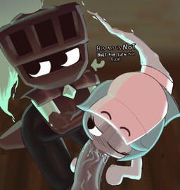 anthro blue_body blue_hair blush clothing fellatio female genitals group hair hat headgear headwear male male/female not_furry oral penile penis sex text trio punishedtooner blushcrunch_studio dandy's_world roblox connie_(dandy's_world) soulvester_(dandy's_world) animate_inanimate ghost humanoid spirit toon_(dandy's_world) hi_res incest_(lore)
