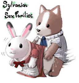 ambiguous_penetration anthro black_eyes bodily_fluids bottomless bottomwear clothed clothing doggystyle dress duo female female_penetrated from_behind_position interspecies male male/female orgasm penetration sex skirt unknown_artist calico_critters canid canine lagomorph mammal character_request digital_drawing_(artwork) digital_media_(artwork) low_res