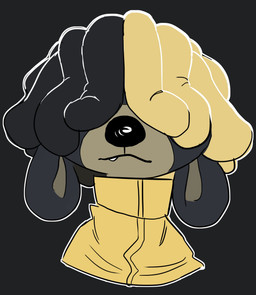 anthro black_body black_coded black_fur brown_body brown_fur clothing dreadlocks floppy_ears fur looking_at_viewer male simple_background solo sweater topwear unknown_artist german_(altpuppy) canid canine canis domestic_dog mammal headshot_portrait hi_res portrait