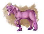 broken_horn female feral fur hair hooves horn purple_body purple_eyes purple_fur purple_hair simple_background solo white_background spacesmilodon mythology nightshade_(unicorn) equid equine mammal mythological_creature mythological_equine unicorn 2015 absurd_res hi_res