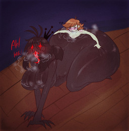 ahegao all_fours anthro big_breasts big_butt black_body black_hair blush breasts breath brown_hair butt crown duo female hair headgear hug huge_butt hugging_another hugging_butt human_penetrating hyper hyper_butt larger_female long_hair looking_pleasured male male/female nude panting penetration red_eyes sex short_hair size_difference teratophilia tongue tongue_out aspenofsimpcon a_hat_in_time prince_(ahit) queen_vanessa_(ahit) demon ghost human mammal monster spirit hi_res