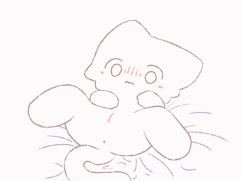 anthro anus bed blush chibi facial_tuft female furniture genitals looking_at_viewer lying lying_on_bed nervous on_back on_bed presenting presenting_vulva solo spread_legs spreading tail tuft vulva wavy_mouth wide_eyed young young_anthro young_female hayang_(ha_yan9) domestic_cat felid feline felis mammal 4:3 animated loop