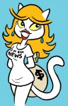 anthro blonde_hair female fur hair lipstick makeup solo white_body white_fur unknown_artist slylock_fox_and_comics_for_kids cassandra_cat domestic_cat felid feline felis mammal