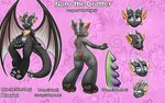 abstract_background anthro chest_tuft genitals horn male nude penis solo tail tuft wings vk102 mythology dragon hybrid mammal mustelid mythological_creature mythological_scalie otter scalie 16:10 digital_media_(artwork) hi_res model_sheet widescreen