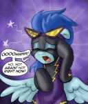 blue_body blue_feathers comic dialogue english_text equid equine eyes_closed feathered_wings feathers female feral friendship_is_magic hasbro mammal my_little_pony mythological_creature mythological_equine mythology nightshade_(mlp) pegasus pluckyninja shadowbolts_(mlp) solo text wings