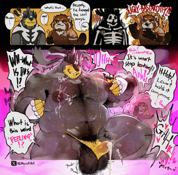 ambiguous_gender anthro armpit_hair balls barbell_piercing belly bodily_fluids body_hair chest_hair clothing cum cum_in_clothing cum_in_underwear cum_through_clothing cum_through_underwear dialogue duo ejaculation electrocution erection facial_hair genital_fluids genitals hairy lactating magic magic_wand male male_lactation navel nipple_barbell nipple_fetish nipple_piercing nipple_play nipples overweight overweight_male piercing pubes speech_bubble text ugly_bastard underwear wet wet_clothing wet_underwear retsito nintendo pokemon ailurid generation_8_pokemon humanoid legendary_pokemon mammal pokemon_(species) red_panda single_strike_style_urshifu urshifu comic english_text hi_res
