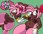 accessory anthro anus big_butt bracelet breasts brown_body brown_skin butt clitoris clothing female genitals gloves green_eyes hair_accessory hairband handwear heart_nipples jewelry mostly_nude nipples one_eye_closed pink_body pussy slightly_chubby slightly_chubby_female solo tail rosepits sega sonic_the_hedgehog_(series) amy_rose eulipotyphlan hedgehog mammal hi_res