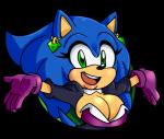 anthro big_breasts breasts cleavage clothed clothing crossgender female mtf_crossgender simple_background solo transparent_background missphase sega sonic_the_hedgehog_(series) sonic_the_hedgehog eulipotyphlan hedgehog mammal 2016 alpha_channel