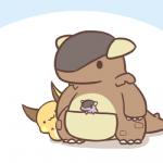 ambiguous_gender feral group in_pouch pouch_(anatomy) young young_ambiguous young_feral rairai-no26-chu nintendo pokemon baby_kangaskhan generation_1_pokemon kangaskhan mammal marsupial pokemon_(species) raichu 1:1 2019 low_res parent_(lore) parent_and_child_(lore)