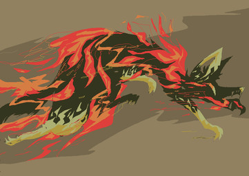 ambiguous_gender brown_background brown_body brown_fur feral fire fur open_mouth running simple_background solo yellow_body yellow_fur naircat canid canine mammal 2017 digital_drawing_(artwork) digital_media_(artwork) microsoft_paint_(artwork)