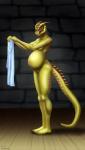 anthro belly big_belly breasts claws clothing feet female genitals green_body green_scales green_skin horn humanoid_feet humanoid_hands non-mammal_breasts nude plantigrade pregnant pregnant_anthro pregnant_female pussy scales solo wide_hips jardenon bethesda_game_studios microsoft skyrim the_elder_scrolls argonian lizard reptile scalie 2015 digital_media_(artwork) hi_res