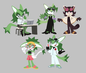 accessory anthro big_ears black_clothing black_dress blue_eyes bottomwear clothing computer dipstick_tail dress dress_suit duo ear_piercing ear_ring electronics eyelashes eyewear fangs female glasses green_hair hair laptop markings pants piercing pointy_ears ring_piercing shirt sunglasses tail tail_markings tank_top teeth topwear white_inner_ear deegeemin idw_publishing sega sonic_the_hedgehog_(comics) sonic_the_hedgehog_(idw) sonic_the_hedgehog_(series) enigma_the_phantom_thief megani_the_jackal roll_(sonic) australian_possum canid canine canis jackal mammal marsupial petaurid sugar_glider hi_res