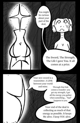 anthro dialogue duo facial_scar female looking_at_another looking_up scar speaking_to_another speech_bubble text brradett microsoft the_elder_scrolls lernie_(brradett) love_goddess_(brradett) argonian scalie absurd_res comic english_text hi_res monochrome