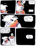 animated_skeleton blood bodily_fluids bone brother_(lore) clothing comic dialogue english_text humanoid loverofpiggies not_furry papyrus_(undertale) sans_(undertale) scarf sibling_(lore) skeleton speech_bubble text undead undertale undertale_(series)